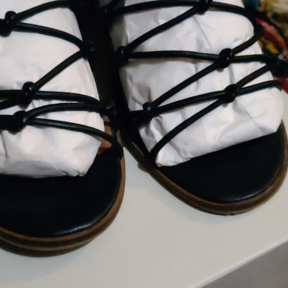 Shellys London Blk leather strappy lace up sandal - Picture 5 of 5